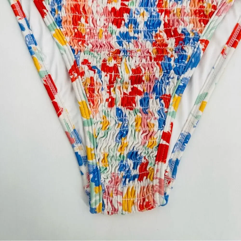 NEW L*SPACE Bikini Bottoms Small Barlette Bitsy Forever Floral High Waist NWOT